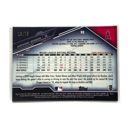 TOPPS MLBカード CHROME ANTHONY RENDON ANGELS 13/75 #90 中古 IT2