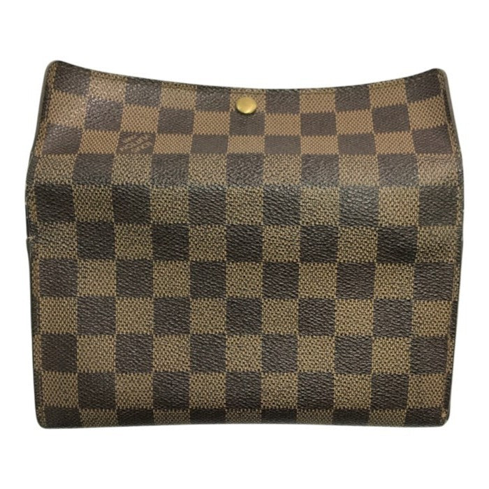 LOUIS VUITTON ルイヴィトン ダミエ ポシェット ポルト モネ クレディ 長財布 二つ折り カード2枚 ブラウン N61725 中古 T1