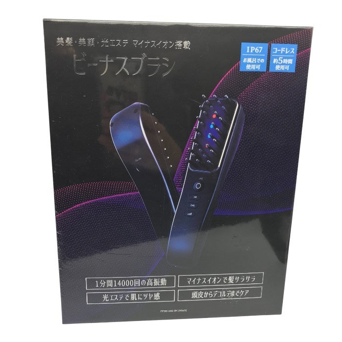 ビーナスブラシ 美髪・美顔・光エステ マイナスイオン搭載EMSブラシ 電気バリブラシ PPBB-006 ブラック 中古 Y1