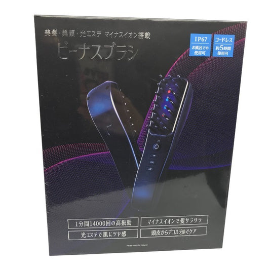 ビーナスブラシ 美髪・美顔・光エステ マイナスイオン搭載EMSブラシ 電気バリブラシ PPBB-006 ブラック 中古 Y1