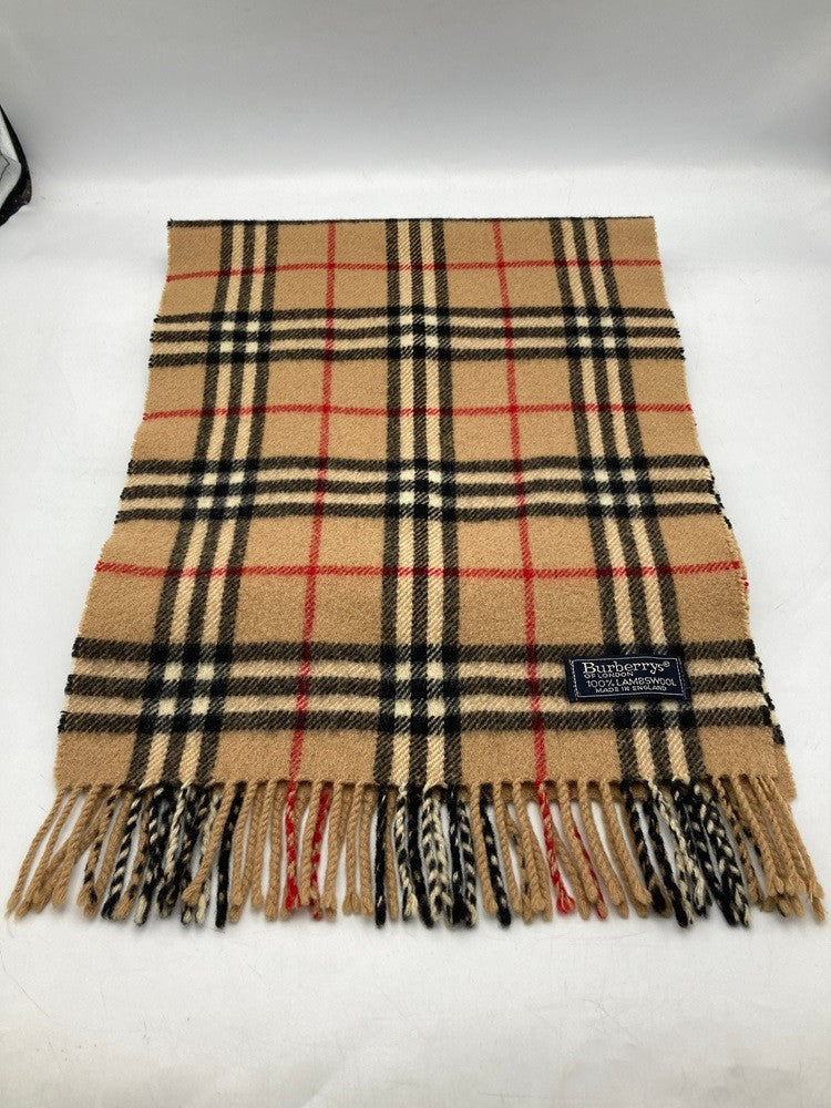 Burberry's バーバリーズ 英国製 ノバチェック マフラー ウール100％ 中古 D4
