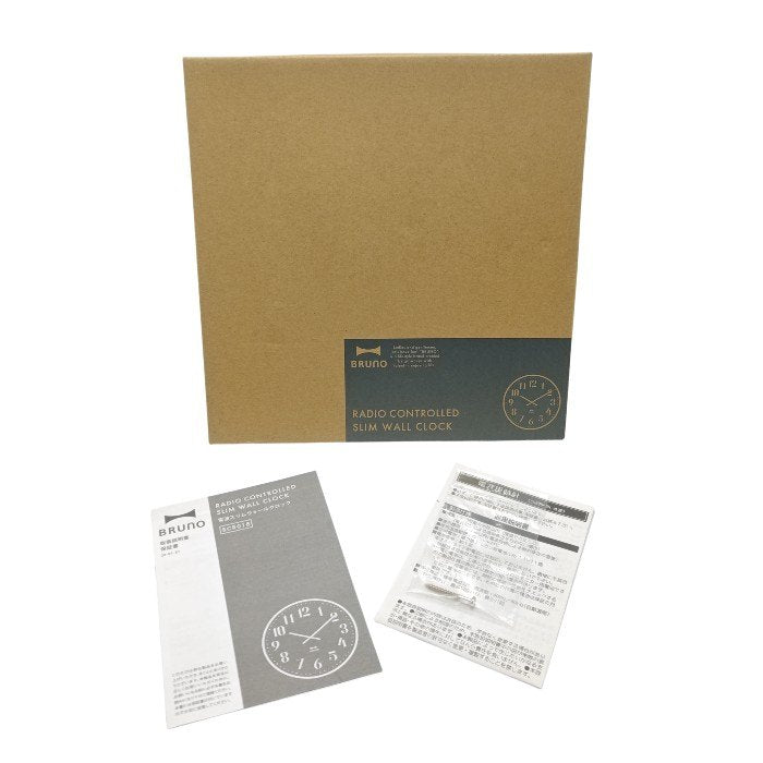 【未使用品】 BRUNO ブルーノ 電波スリムウォールクロック アナログ掛け時計 BCR018-BK 中古 H4