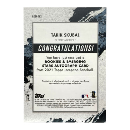 TOPPS MLBカード INCEPTION TARIK SKUBAL TIGERS 62/99 #RESA-TKS 中古 IT2