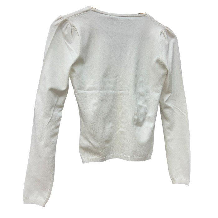 未使用品 Blumarine ブルマリン スワロフスキーボタン カーディガン WL0213316 38 トップス ホワイト レディース おしゃれ 秋 冬 中古 W４