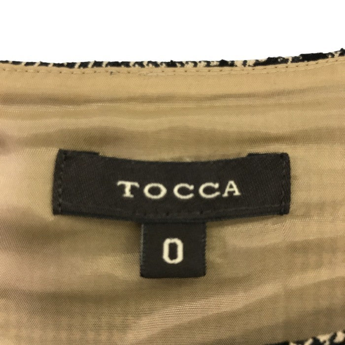 TOCCA トッカ 千鳥格子柄 ワンピース 0 おしゃれ レディース かわいい ブラック ブラウン ひざ丈 中古 KW1