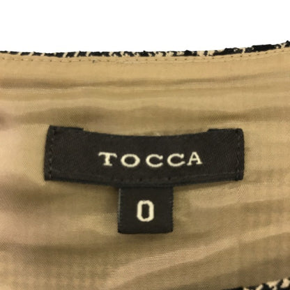 TOCCA トッカ 千鳥格子柄 ワンピース 0 おしゃれ レディース かわいい ブラック ブラウン ひざ丈 中古 KW1