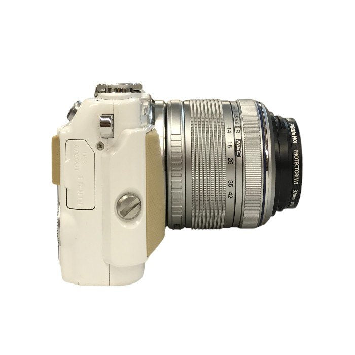 OLYMPUS オリンパス PEN Lite ミラーレス デジタル一眼レフ カメラ ダブルズームキット ホワイト/ベージュ レンズセット タッチ操作 自分撮り E-PL5 中古 T1