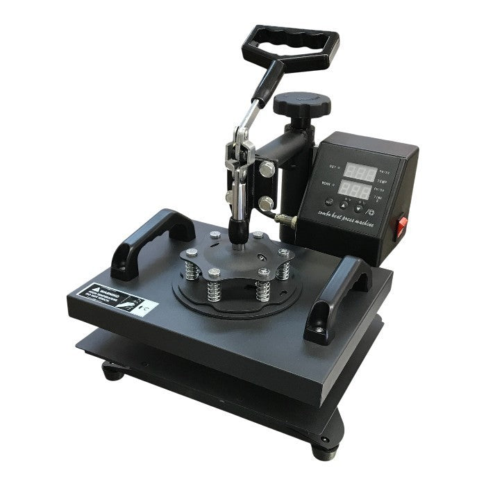 ヒートプレスマシン ブラック 熱転写 プレス機 デジタル制御 回転式アーム 23×30cm 中古 T1