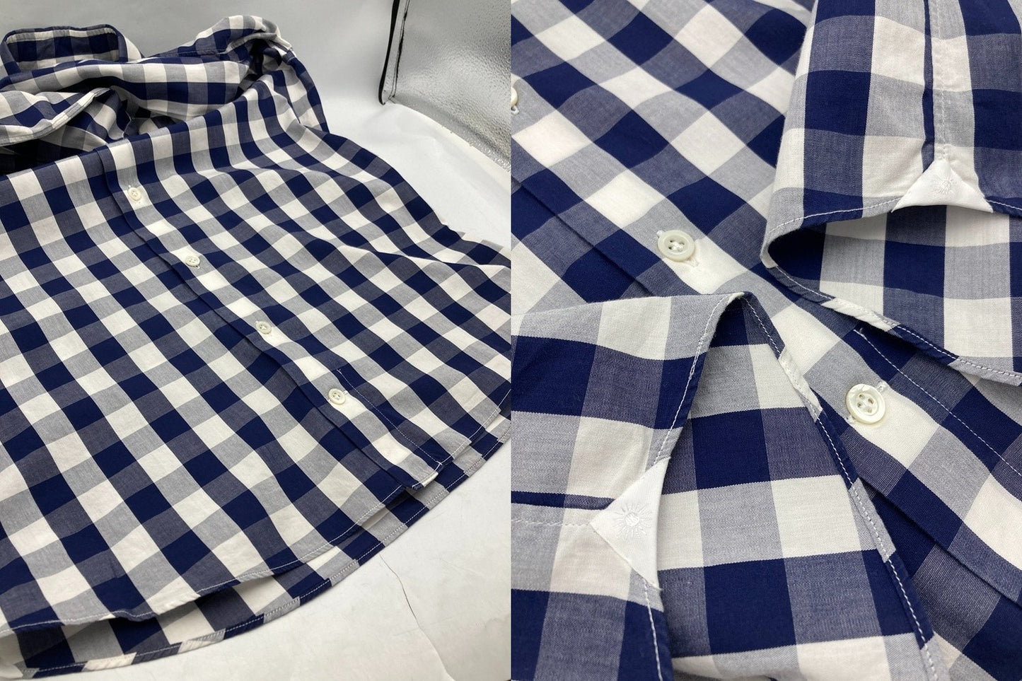 giannetto ジャンネット チェックシャツ 長袖 ヴィンチフィット サイズ37 メンズ 中古 D4