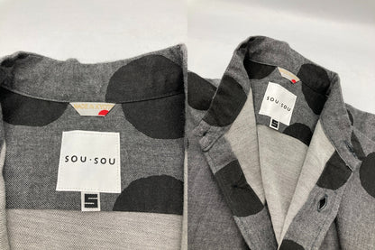 SOU・SOU ソウソウ 岡田縫工所 草衣 上 水玉 サイズS グレー 中古 D4