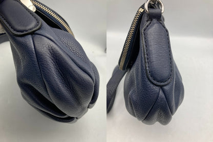 MARC BY MARC JACOBS マークバイマークジェイコブス レザー ショルダーバッグ ネイビー 中古 D4