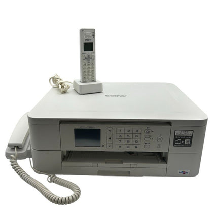 ブラザー プリンター A4 インクジェット複合機 MFC-J738DN FAX 電話機 子機1台付き 無線LAN brother プリビオ ファックス コピー ホワイト 中古 W４