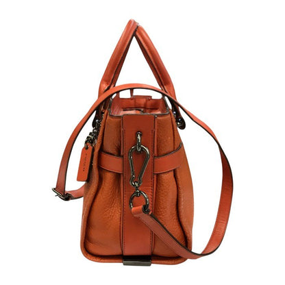 COACH コーチ スワッガー 27 キャリーオール ハンドバッグ レディース 2way ショルダー 斜め掛け オレンジ 34816 中古 T1