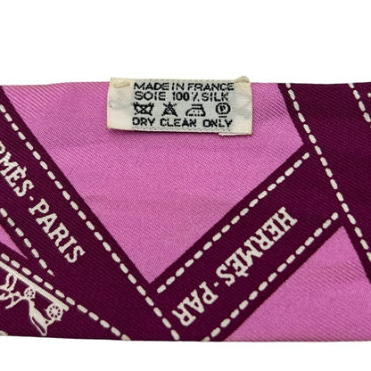 HERMES エルメス ボルデュック ツイリー スカーフ レディース ピンク パープル ブランド シルク 中古 W４