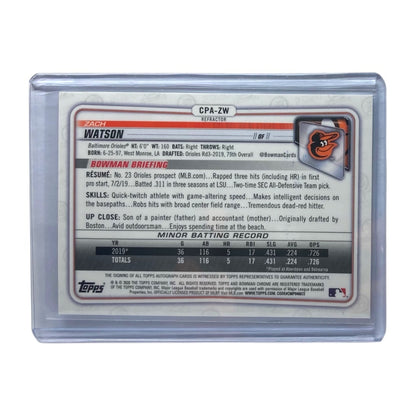 TOPPS MLBカード BOWMAN CHROME 1ST ZACH WATSON BALTIMORE OLIOLES /499 #CPA-ZW 中古 IT2