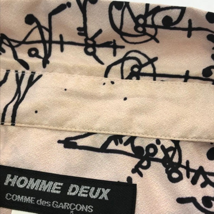 COMME des GARCONS コムデギャルソン HOMME DEUX シャツ メンズ 長袖 2019 音符 ピンク Mサイズ DE-B059 中古 T1