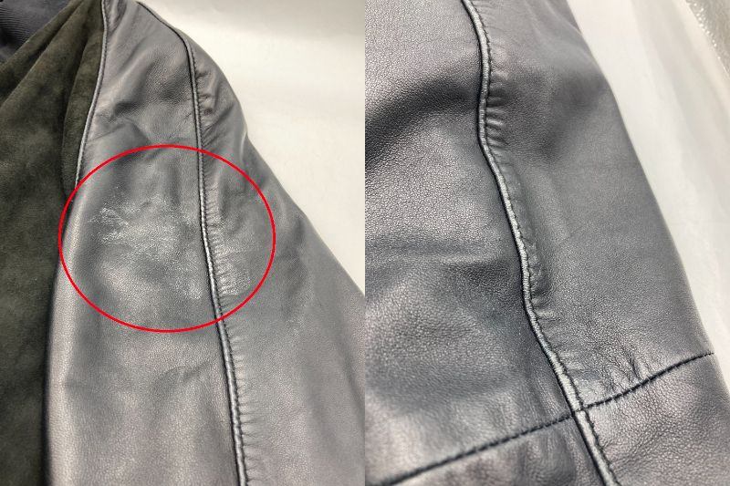 HUGO BOSS ヒューゴボス ラムレザー/スエード ブルゾン レザージャケット サイズ48 中古 D4