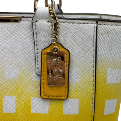 COACH コーチ トートバッグ 30136 鞄 ブランド ギンガムチェック チェック柄 イエロー レディース 中古 W４