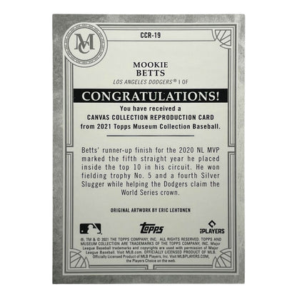 TOPPS MLBカード MUSEUM COLLECTION MOOKIE BETTS LOS ANGELES DODGERS #CCR-19 中古 IT2