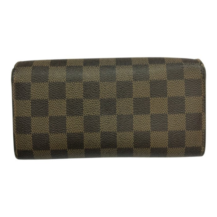 LOUIS VUITTON ルイヴィトン ダミエ エベヌ ポルトフォイユサラ 長財布 2つ折り 旧型 小銭入れあり ブラウン N61734 中古 T1