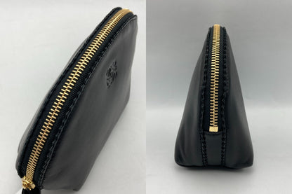 LOEWE ロエベ ナッパレザー 化粧ポーチ/コスメポーチ アナグラム ブラック 中古 D4