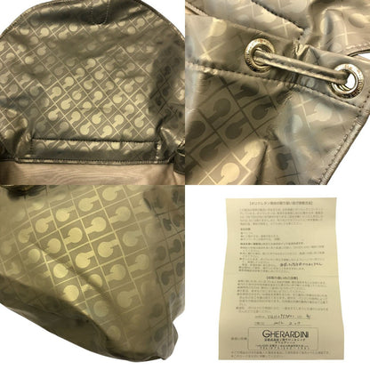 GHERARDINI ゲラルディーニ リュック レディース バックパック マグネット開閉 メタリック ベージュ 中古 T1