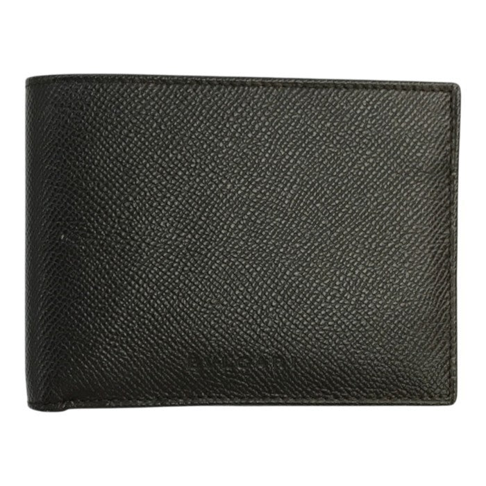 BVLGARI ブルガリ Hipster Large 2 Folds 財布 メンズ 二つ折り レザー 薄型 札入れ シンプル ブラウン 中古 T1