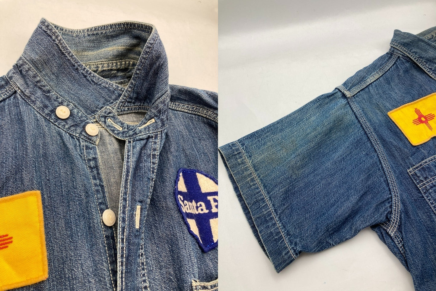 ジョー マッコイ 8HOUR UNION ワッペン 半袖 デニムシャツ メンズ 中古 D4