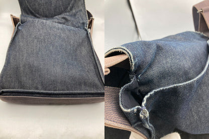 HUNTING WORLD ハンティングワールド デニム フラップ ショルダーバッグ 中古 D4