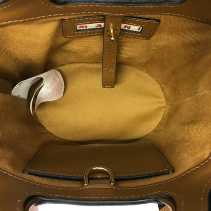 MARNI マルニ トロピカリア マイクロ ハンドバッグ レディース 2way ショルダー かごバッグ ミニサイズ ブラウン/ベージュ BMMP0067Q0 P3860 中古 T1