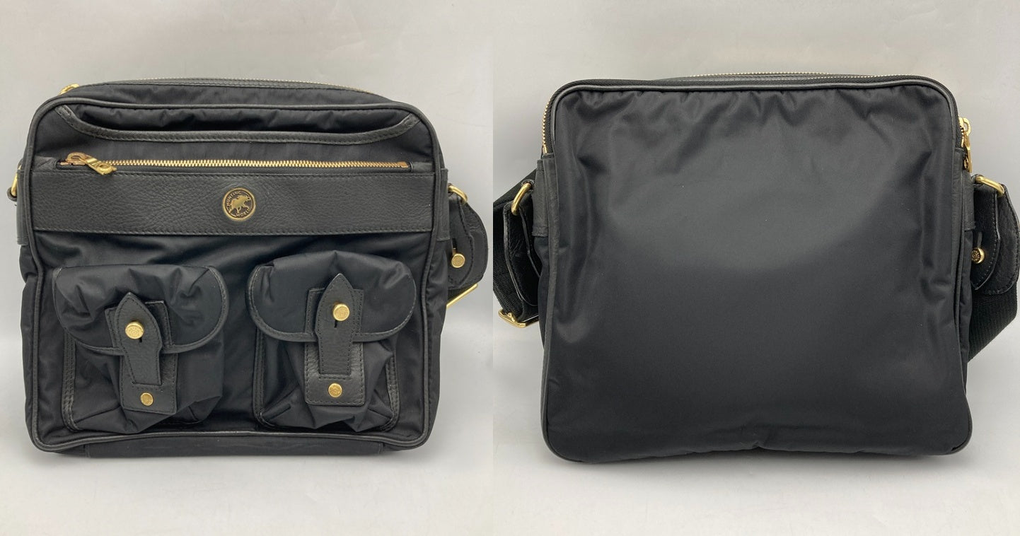 HUNTING WORLD ハンティングワールド ナイロン レザー ショルダーバッグ 中古 D4