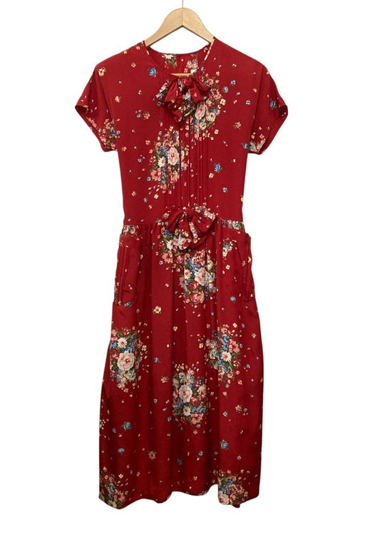 PINK HOUSE ピンクハウス リボン 花柄 ワンピース 半袖 中古 D4