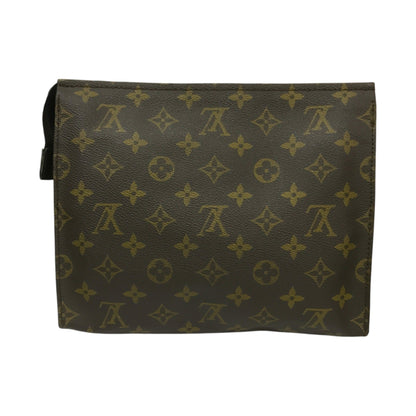 LOUIS VUITTON ルイヴィトン モノグラム ポッシュトワレ レディース コスメ 化粧ポーチ セカンドバッグ PVC ブラウン 中古 T1