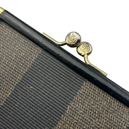 FENDI フェンディ ぺカン 三つ折り 財布 ガマ口 レディース コンパクト レザー 中古 W４