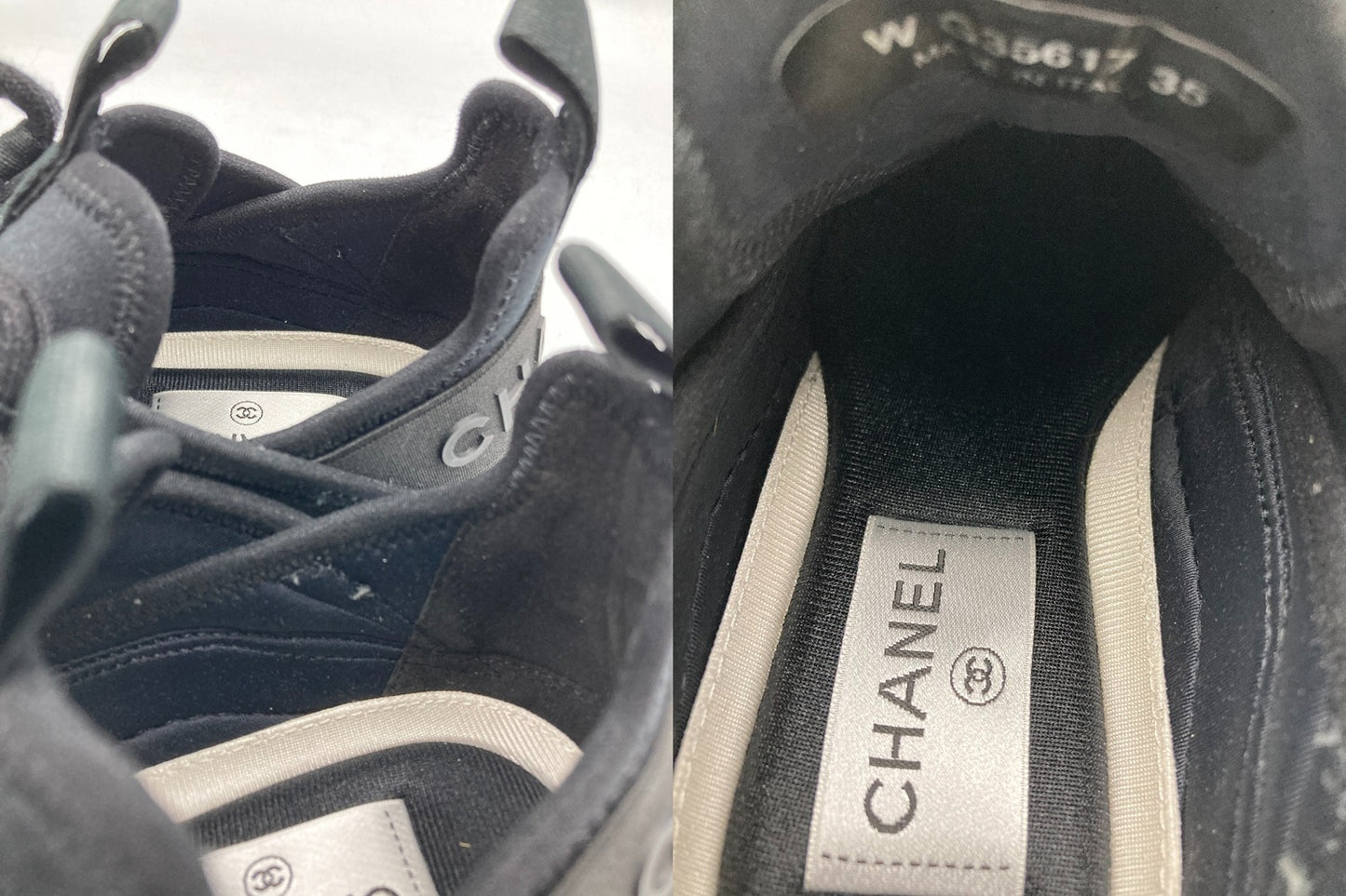 CHANEL シャネル ココマーク ベルベットカーフスキン スニーカー G35617 サイズ35 レディース 中古 D4