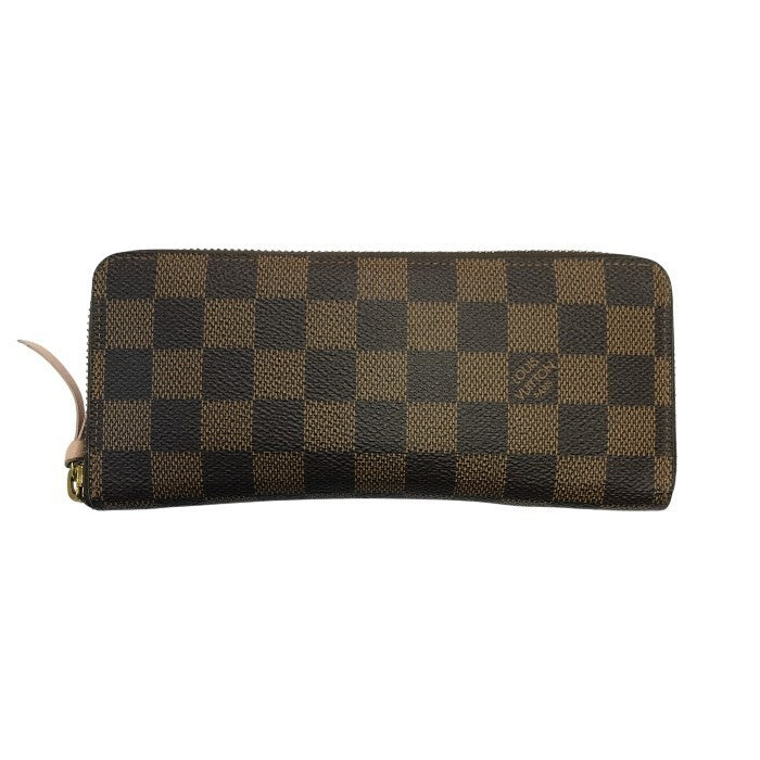 LOUIS VUITTON ルイヴィトン ポルトフォイユ クレマンス ダミエ 長財布 レディース ラウンドジップ クラッチバッグ ローズ・バレリーヌ N41626 中古 T1