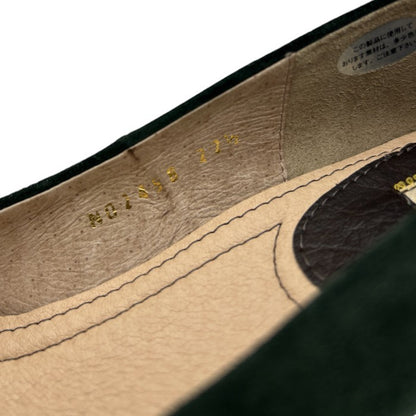 ing イング レザー スエード パンプス 22.5cm EE 本革 靴 シューズ グリーン ブラック 中古 W４