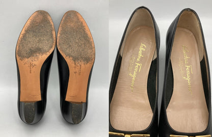 Salvatore Ferragamo サルヴァトーレフェラガモ ヴァラリボン パンプス サイズ6 レディース 中古 D4