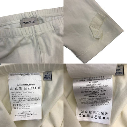 MONCLER モンクレール Tシャツ レギンス セット キッズ 半袖 星柄 スター コットン 115cm/100cm ピンク/ホワイト 中古 T1