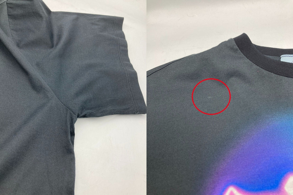 PRADA プラダ ネオン バナナトライアングル グラフィック プリントTシャツ サイズXS メンズ 中古 D4