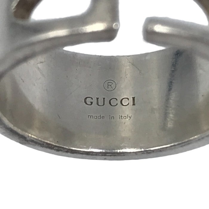 GUCCI グッチ リング メンズ シルバー925 Gモチーフ フラット AG カットアウト 16号 中古 T1