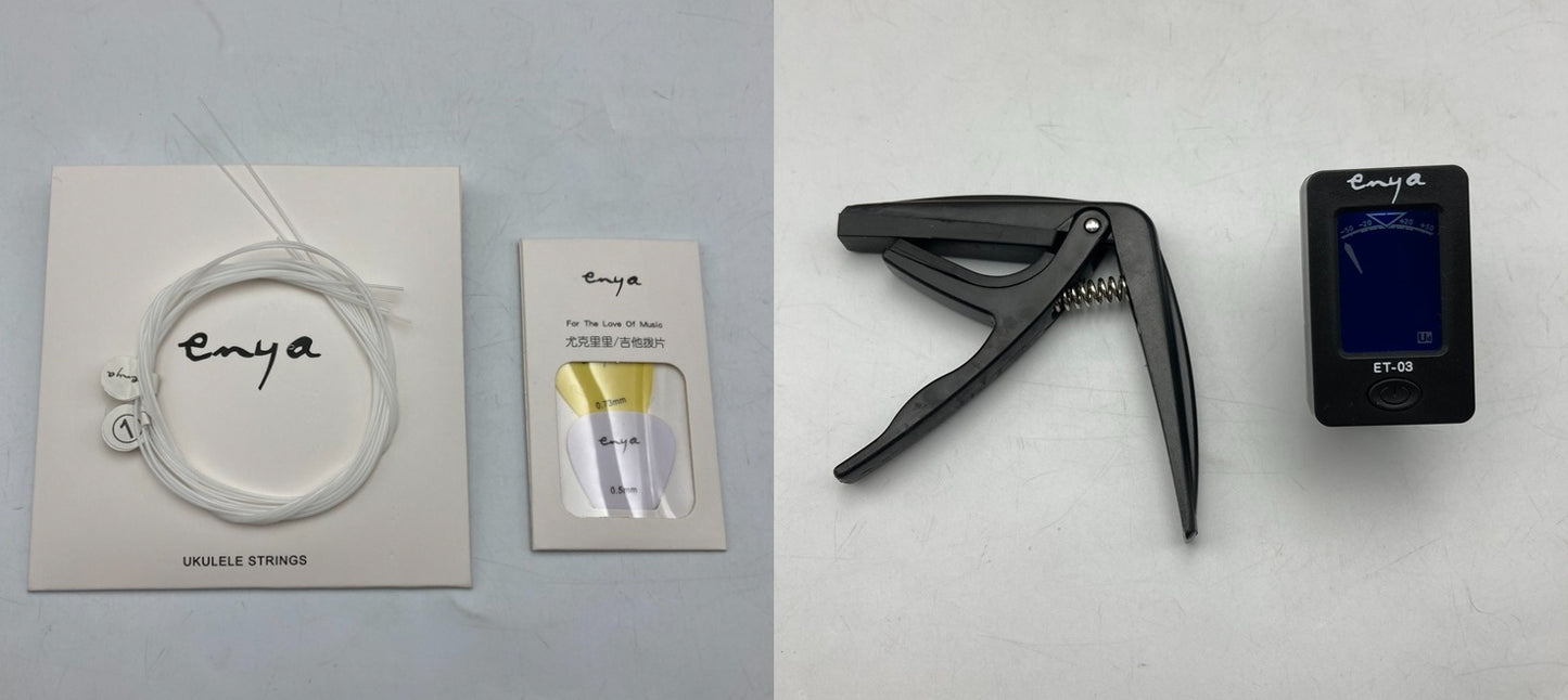 Enya エンヤ コンサートウクレレ EUC-25D マホガニー単板 初心者 9点セット 中古 D4