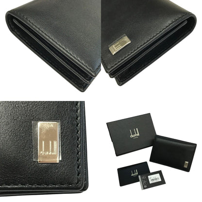 dunhill ダンヒル サイドカー 名刺入れ/カードケース メンズ レザー ロゴプレート ビジネス ブラック QD4700A 中古 T1