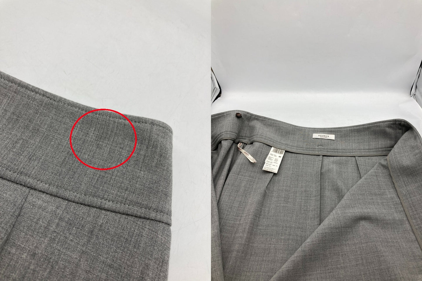 PESERICO ペセリコ ウエストベルト飾り ラップスカート  LS1217115 サイズ40 グレー 中古 D4