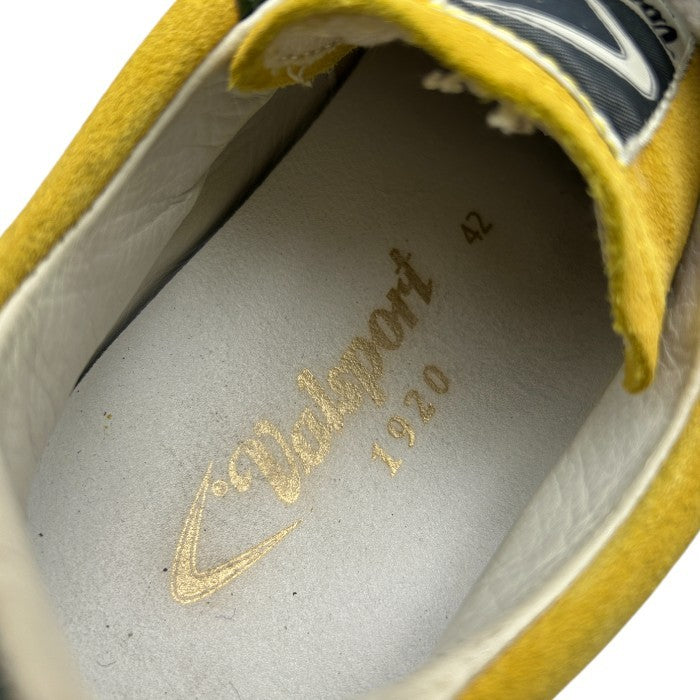 Valsport ヴァルスポルト トーナメント スウェード スニーカー メンズ 42 (約26.5cm) 靴 シューズ スエード イエロー グリーン 中古 W４