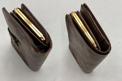 LOUIS VUITTON ルイヴィトン ダミエ エベヌ ポルトモネ・ビエ・ヴィエノワ 2つ折り がま口 財布  N61664 中古 D4