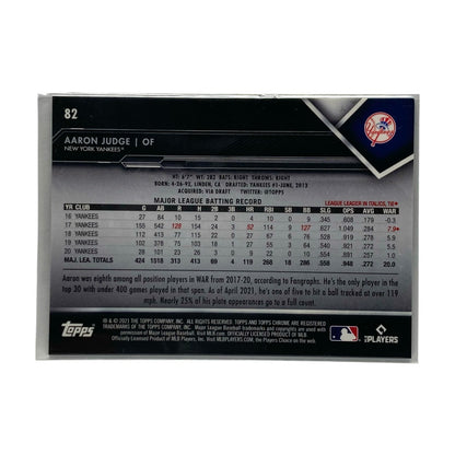 TOPPS MLBカード CHROME BLACK AARON JUDGE YANKEES #82 中古 IT2