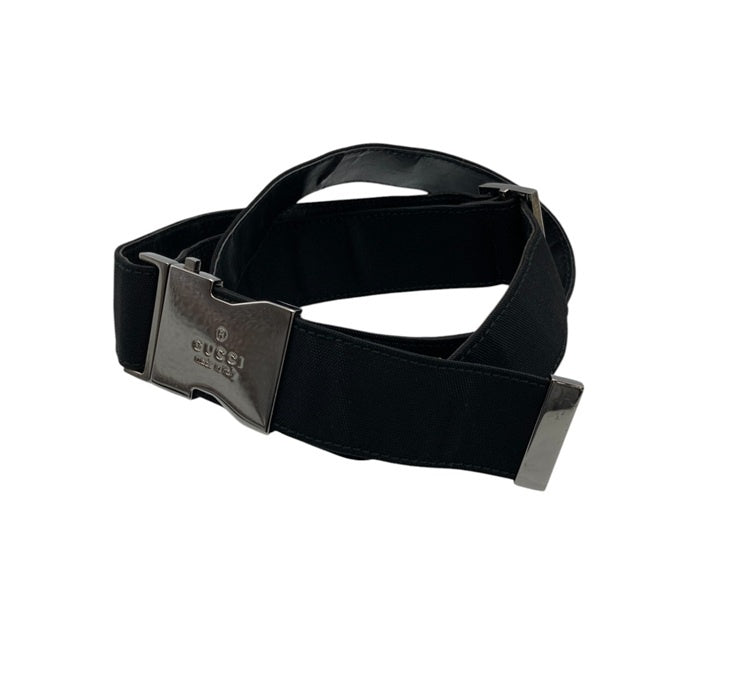 GUCCI グッチ ナイロン レザー ベルト 中古 D4