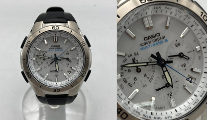 CASIO カシオ ウェーブセプター クロノグラフ ソーラー電波 腕時計 WVQ-M410-7AJF 中古 D4