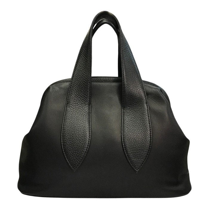 POMTATA ポンタタ FL TOTE M ハンドバッグ レディース レザー トートバッグ がま口 ブラック P2545 中古 T1